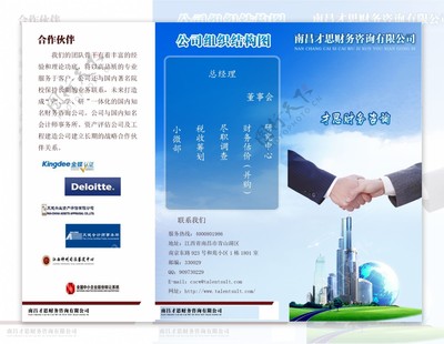 财务咨询公司三折页反面设计理念与内容规划